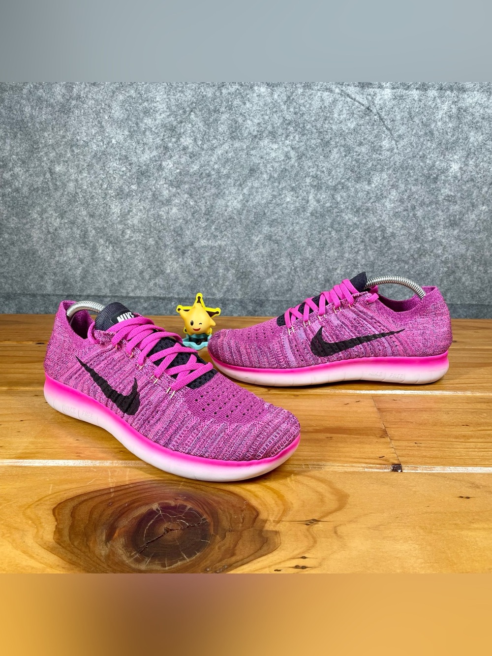 Nike Free RN Flyknit Womens 9.5 Fire Pink Purple Gym Running Shoes 831070-601